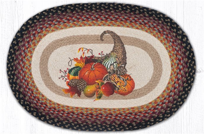 Cornucopia Oval Braided Rug 20"x30" Thumbnail