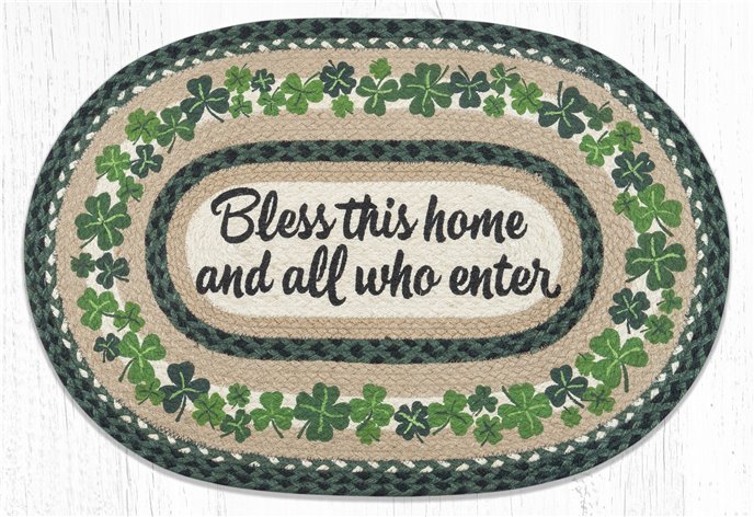Bless This Home Oval Braided Rug 20"x30" Thumbnail