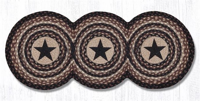 Black Stars Printed Tri Circle Runner 15"x36" Thumbnail