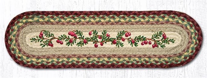 Cranberries Oval Braided Stair Tread 27"x8.25" Thumbnail