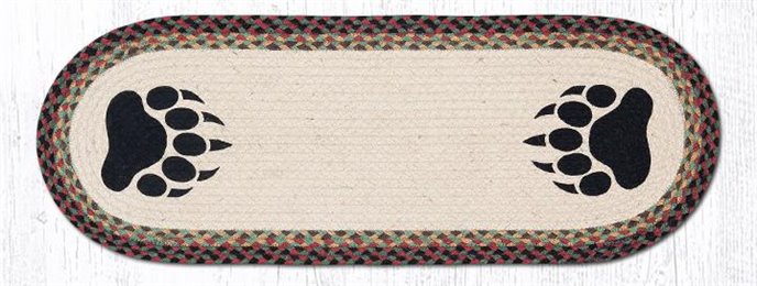 Bear Paw Oval Braided Table Runner 13"x36" Thumbnail