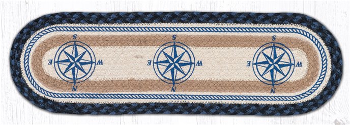 Compass Rose Oval Braided Stair Tread 27"x8.25" Thumbnail