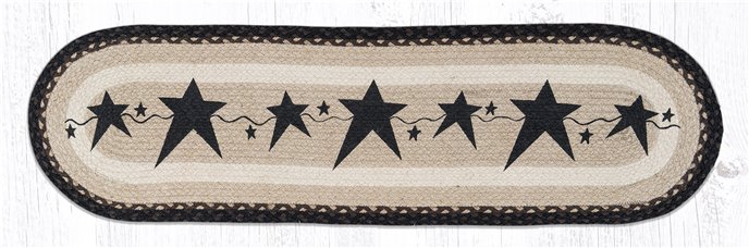 Primitive Stars Black Oval Braided Runner 13"x48" Thumbnail