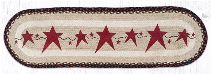 Primitive Stars Burgundy Oval Braided Runner 13"x48" Thumbnail