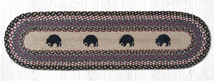 Black Bears Oval Braided Runner 13"x48" Thumbnail