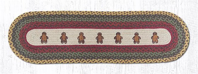 Gingerbread Men Oval Braided Runner 13"x48" Thumbnail