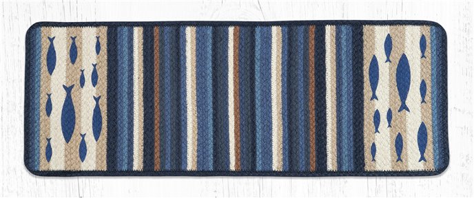 Fish Rectangular Printed Braided Table Runner 13"x36" Thumbnail