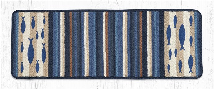 Fish Rectangular Printed Braided Table Runner 13"x36" Thumbnail