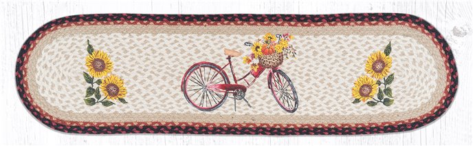 Red Bicycle Oval Braided Runner 13"x48" Thumbnail