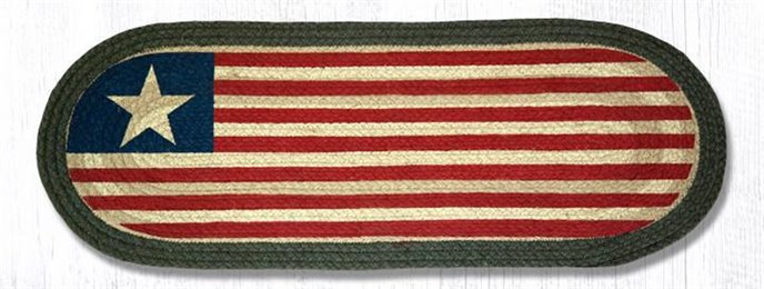 Original Flag Oval Braided Table Runner 13"x36" Thumbnail