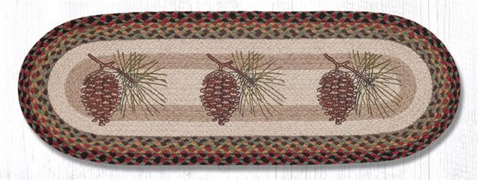 Pinecone Oval Braided Table Runner 13"x36" Thumbnail