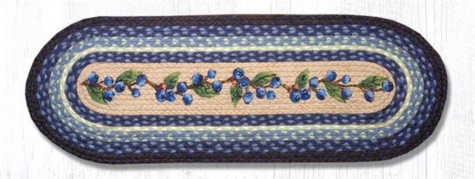 Blueberry Vine Oval Braided Table Runner 13"x36" Thumbnail