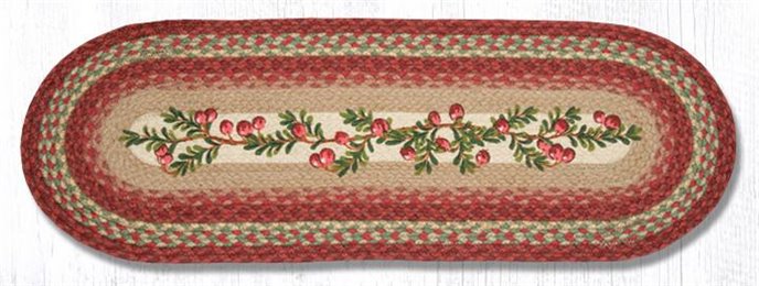 Cranberries Oval Braided Table Runner 13"x36" Thumbnail