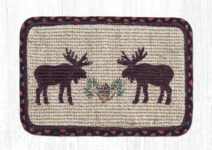 Moose/Pinecone Wicker Weave Braided Table Runner 13"x36" Thumbnail