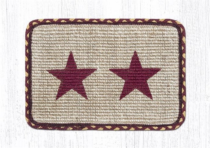 Burgundy Star Wicker Weave Braided Table Runner 13"x36" Thumbnail