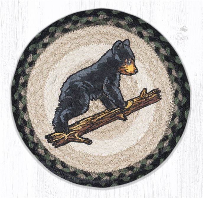 Bear Cub Printed Round Braided Trivet 10"x10" Thumbnail