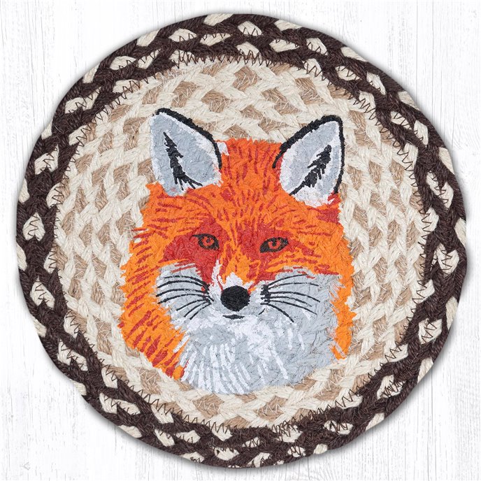 Fox Printed Round Braided Trivet 10"x10" Thumbnail