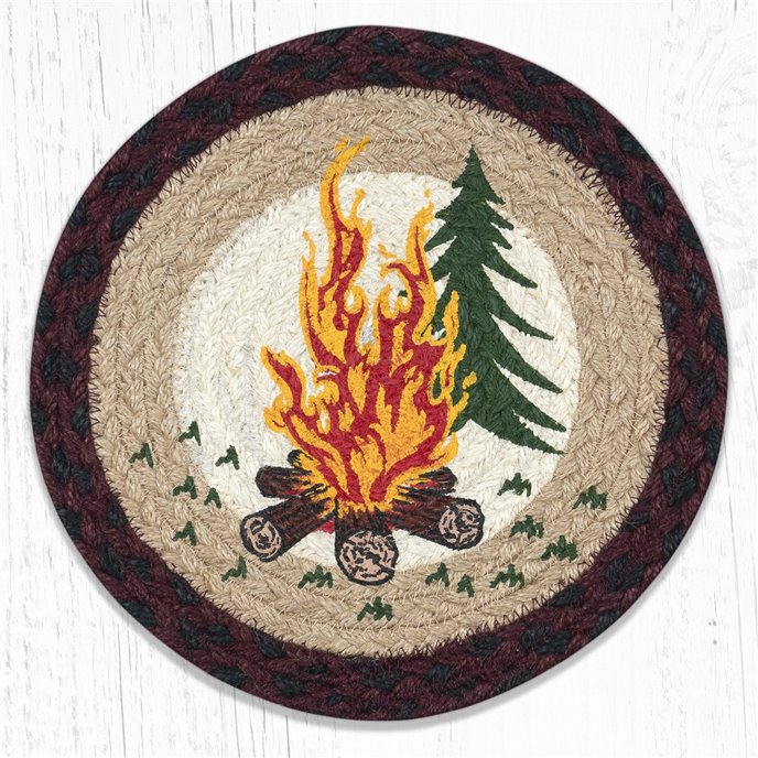 Campfire Printed Round Braided Trivet 10"x10" Thumbnail