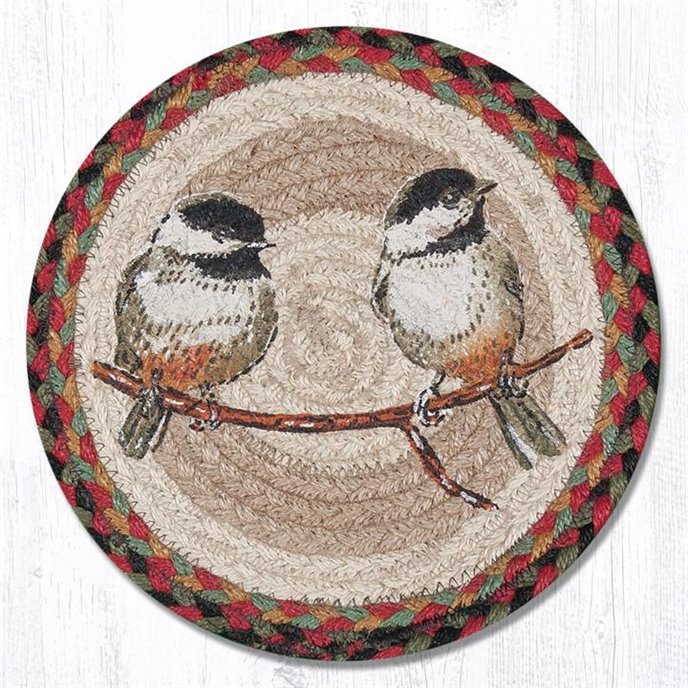 Chickadee Printed Round Braided Trivet 10"x10" Thumbnail