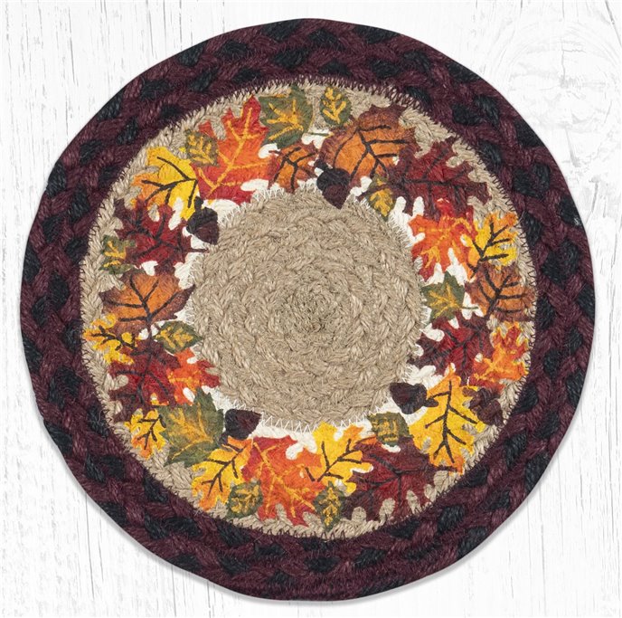 Autumn Printed Round Braided Trivet 10"x10" Thumbnail