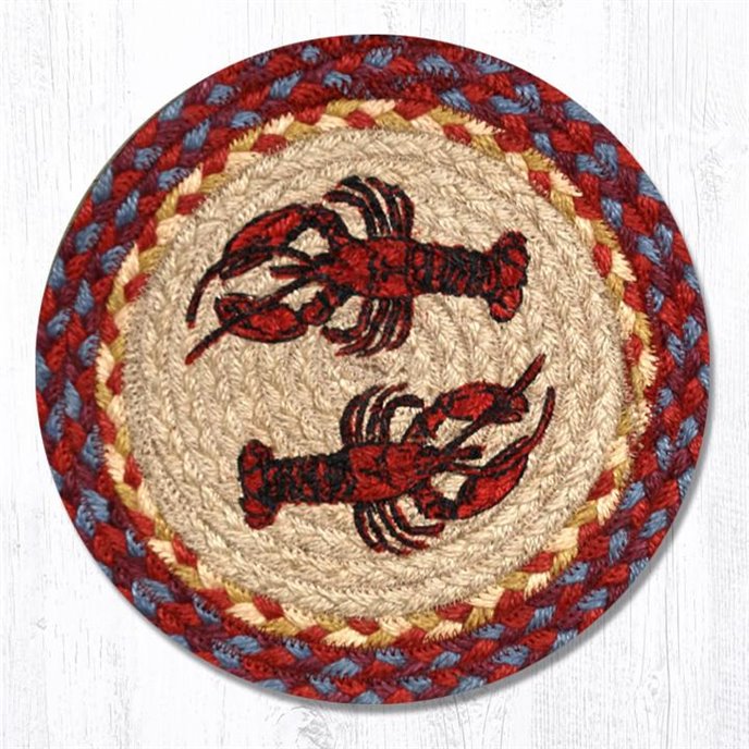 Lobster Printed Round Braided Trivet 10"x10" Thumbnail