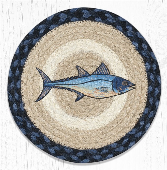 Fresh Fish Printed Round Braided Trivet 10"x10" Thumbnail