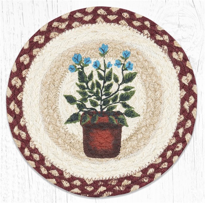 Sage Printed Round Braided Trivet 10"x10" Thumbnail