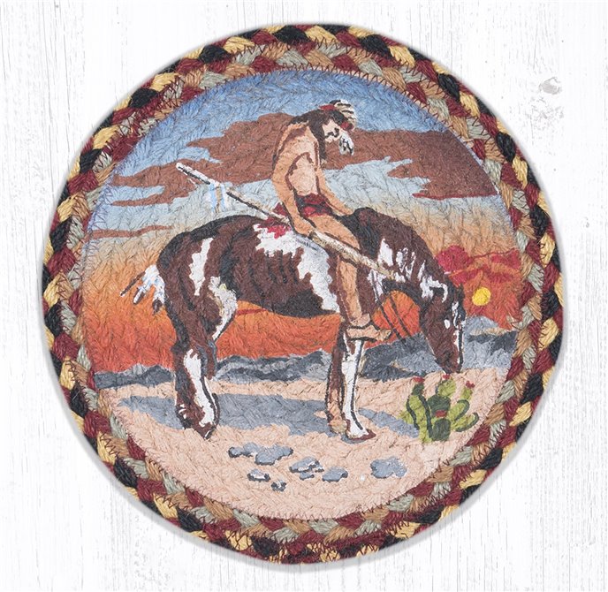 End of Trail Printed Round Braided Trivet 10"x10" Thumbnail