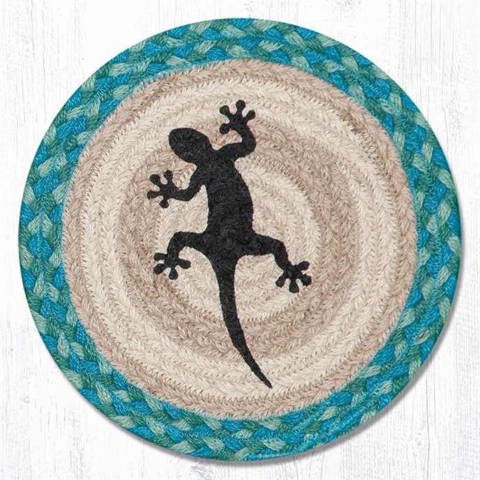 Gecko Printed Round Braided Trivet 10"x10" Thumbnail