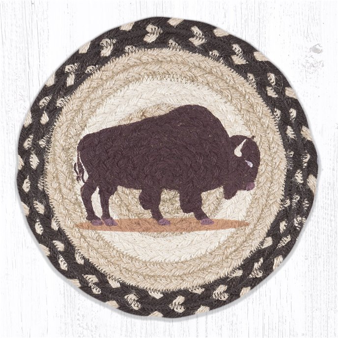 Buffalo Printed Round Braided Trivet 10"x10" Thumbnail