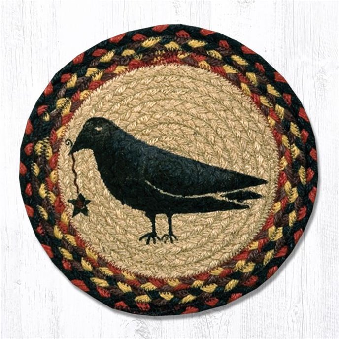 Crow & Star Printed Round Braided Trivet 10"x10" Thumbnail