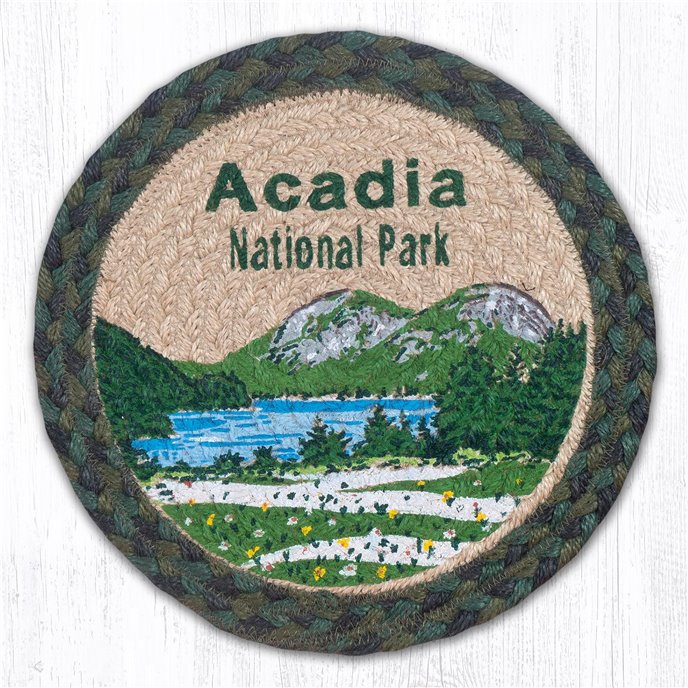 Acadia Bubbles Printed Round Braided Trivet 10"x10" Thumbnail