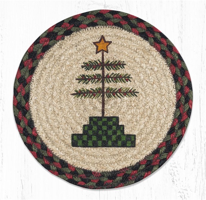 Feather Tree Printed Round Braided Trivet 10"x10" Thumbnail