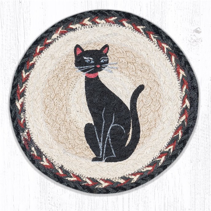 Crazy Cat Printed Round Braided Trivet 10"x10" Thumbnail