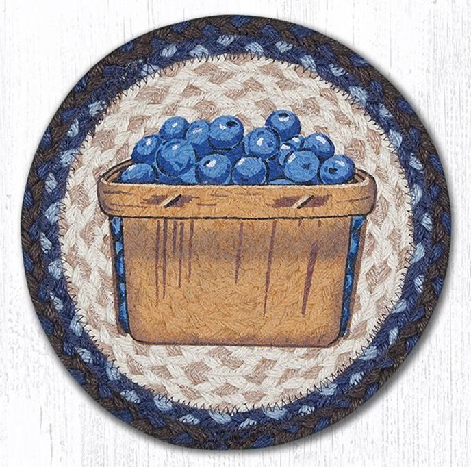 Blueberry Box Printed Round Braided Trivet 10"x10" Thumbnail