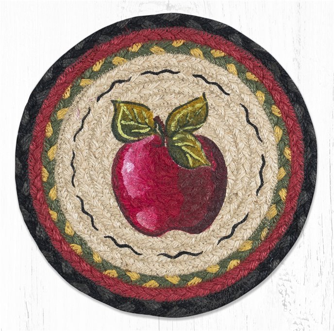 Apple Printed Round Braided Trivet 10"x10" Thumbnail