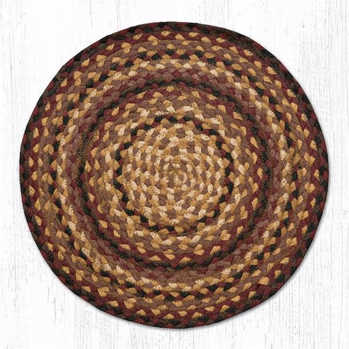 Black Cherry/Chocolate/Cream Jute Braided Chair Pad 15.5"x15.5" Thumbnail