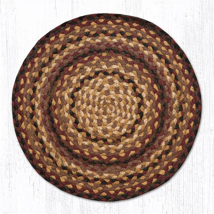 Black Cherry/Chocolate/Cream Jute Braided Chair Pad 15.5"x15.5" Thumbnail