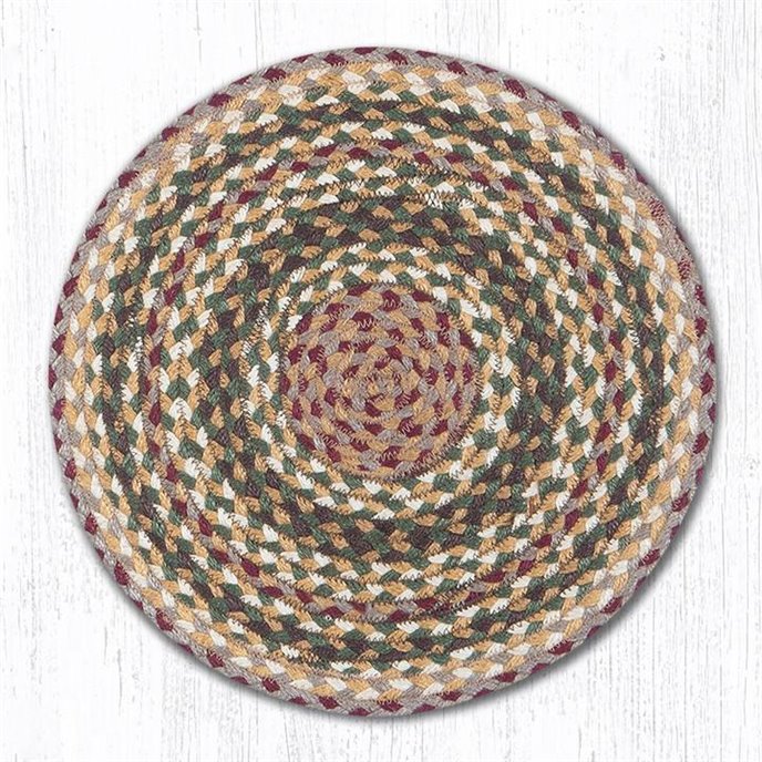 Olive/Burgundy/Gray Jute Braided Chair Pad 15.5"x15.5" Thumbnail