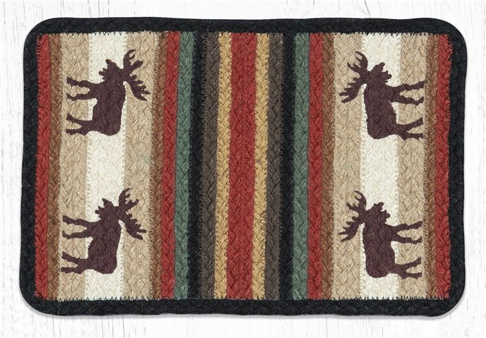 Moose Rectangular Printed Braided Swatch 10"x15" Thumbnail