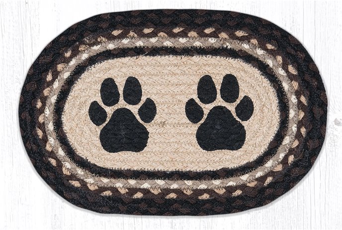 Paw Prints Printed Oval Braided Swatch 10"x15" Thumbnail