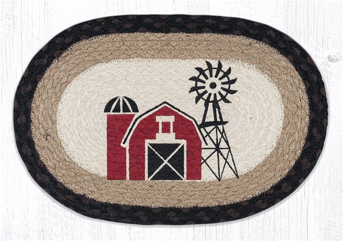 Windmill Printed Oval Braided Swatch 10"x15" Thumbnail