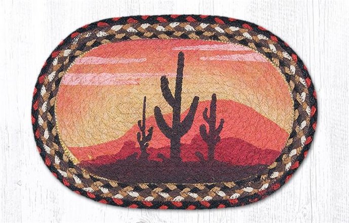 Desert Sunset Printed Oval Braided Swatch 10"x15" Thumbnail