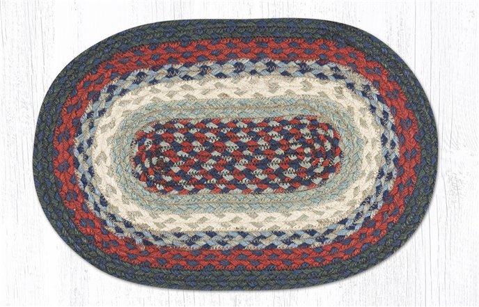 Blue/Burgundy Oval Braided Swatch 10"x15" Thumbnail