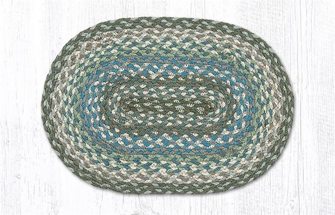 Sage/Ivory/Settlers Blue Oval Braided Swatch 10"x15" Thumbnail