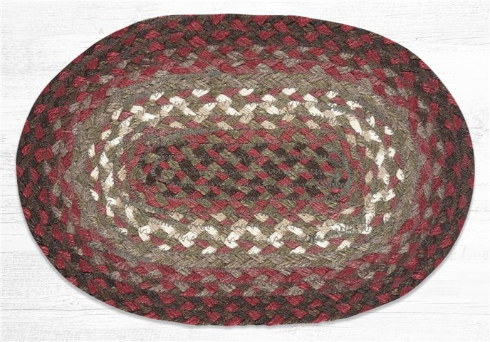 Taupe/Rose/Burgundy Oval Braided Swatch 10"x15" Thumbnail