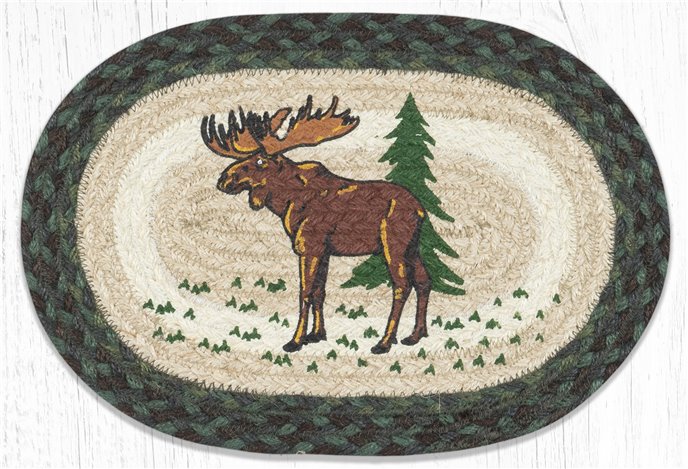 Highland Moose Printed Oval Braided Swatch 10"x15" Thumbnail