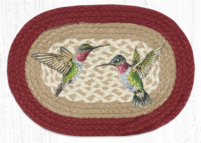 Hummingbird Printed Oval Braided Swatch 10"x15" Thumbnail