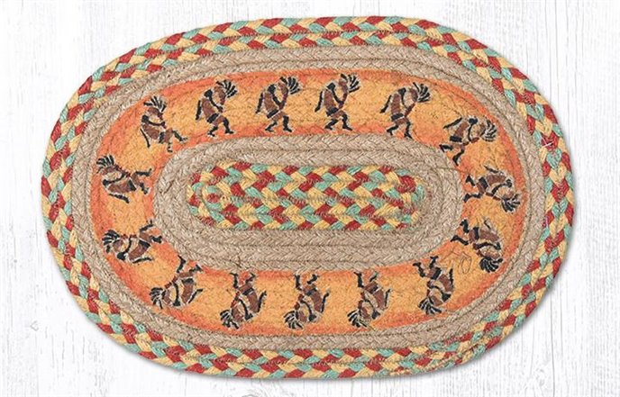 Kokopelli Printed Oval Braided Swatch 10"x15" Thumbnail