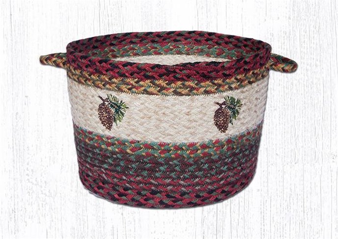 Pinecone Printed Braided Utility Basket 17"x11" Thumbnail